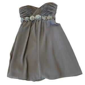 Pretty Maids Special Occasions Mini Strapless Gray Sz 8